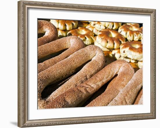 Sesame Round Bread for Sale in the Old City, Jerusalem, Israel, Middle East-Gavin Hellier-Framed Photographic Print