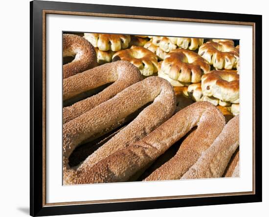 Sesame Round Bread for Sale in the Old City, Jerusalem, Israel, Middle East-Gavin Hellier-Framed Photographic Print