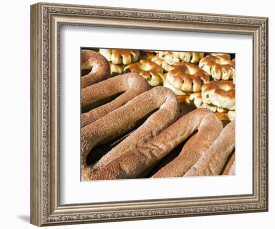 Sesame Round Bread for Sale in the Old City, Jerusalem, Israel, Middle East-Gavin Hellier-Framed Photographic Print