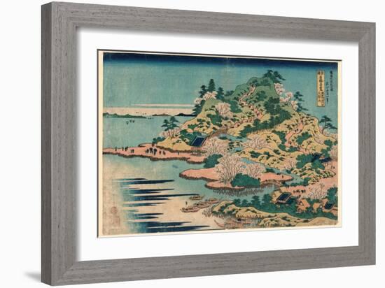 Sesshu Ajigawaguchi Tenposan-Katsushika Hokusai-Framed Giclee Print