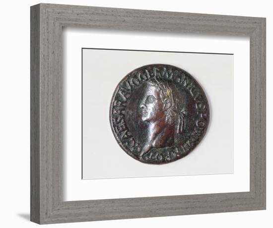 Sestertius of Caligula Bearing Image of Emperor, Recto, Roman Coins AD-null-Framed Giclee Print