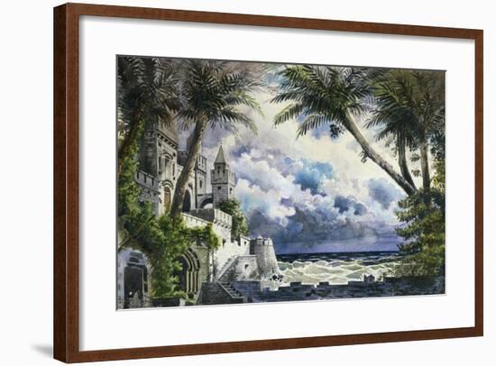 Set Design by Giovanni Zuccarelli Depicting the Outside of the Castle for the First Act-Giuseppe Verdi-Framed Giclee Print