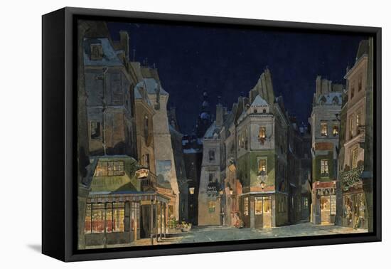 Set design for Act 2 of La Bohème, Opera by Giacomo Puccini-Adolfo Hohenstein-Framed Premier Image Canvas