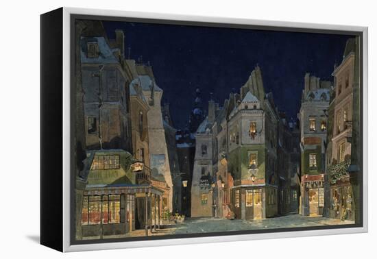 Set design for Act 2 of La Bohème, Opera by Giacomo Puccini-Adolfo Hohenstein-Framed Premier Image Canvas