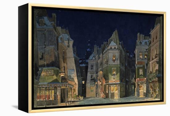 Set design for Act 2 of La Bohème, Opera by Giacomo Puccini-Adolfo Hohenstein-Framed Premier Image Canvas