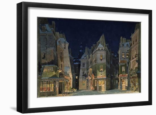 Set design for Act 2 of La Bohème, Opera by Giacomo Puccini-Adolfo Hohenstein-Framed Premium Giclee Print