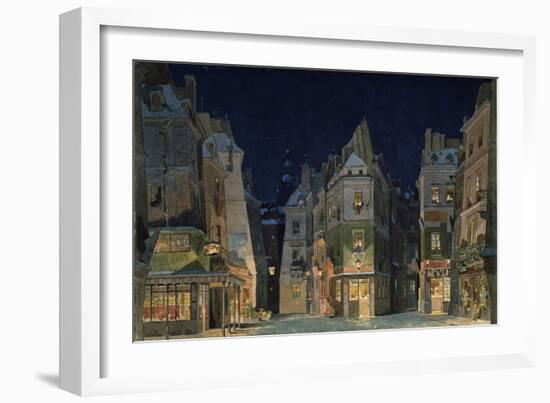 Set design for Act 2 of La Bohème, Opera by Giacomo Puccini-Adolfo Hohenstein-Framed Premium Giclee Print