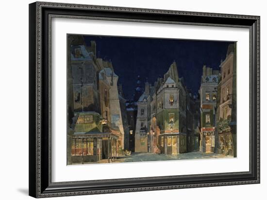 Set design for Act 2 of La Bohème, Opera by Giacomo Puccini-Adolfo Hohenstein-Framed Premium Giclee Print