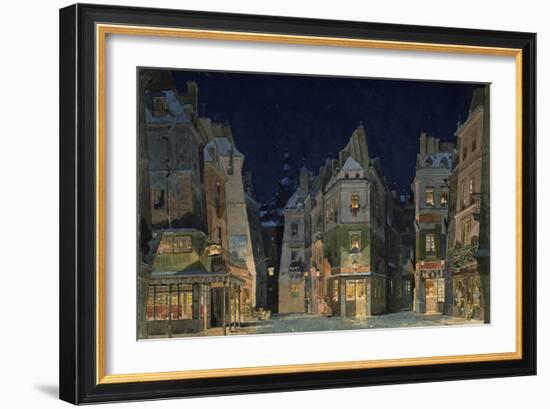 Set design for Act 2 of La Bohème, Opera by Giacomo Puccini-Adolfo Hohenstein-Framed Premium Giclee Print