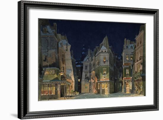 Set design for Act 2 of La Bohème, Opera by Giacomo Puccini-Adolfo Hohenstein-Framed Giclee Print