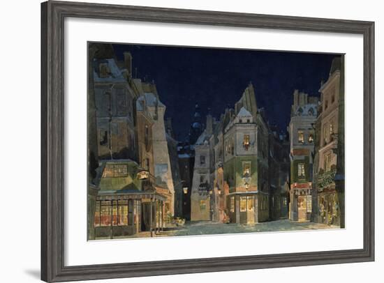 Set design for Act 2 of La Bohème, Opera by Giacomo Puccini-Adolfo Hohenstein-Framed Giclee Print