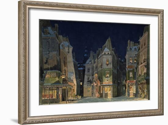 Set design for Act 2 of La Bohème, Opera by Giacomo Puccini-Adolfo Hohenstein-Framed Giclee Print