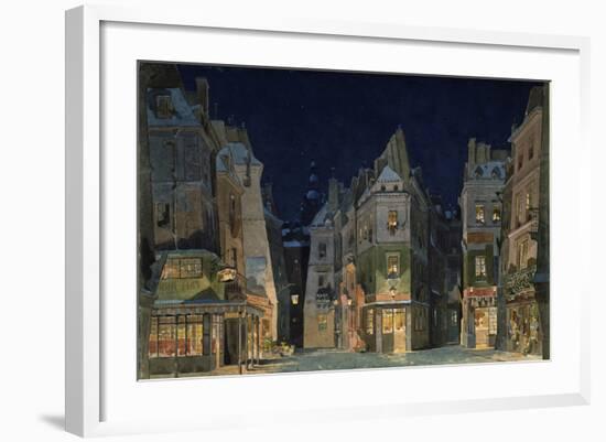 Set design for Act 2 of La Bohème, Opera by Giacomo Puccini-Adolfo Hohenstein-Framed Giclee Print