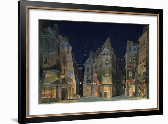 Set design for Act 2 of La Bohème, Opera by Giacomo Puccini-Adolfo Hohenstein-Framed Giclee Print