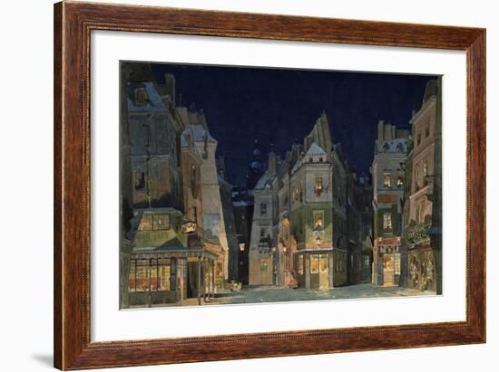 Set design for Act 2 of La Bohème, Opera by Giacomo Puccini-Adolfo Hohenstein-Framed Giclee Print