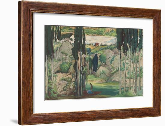 Set design for Act I from Daphnis and Chloe, 1912-Leon Bakst-Framed Premium Giclee Print