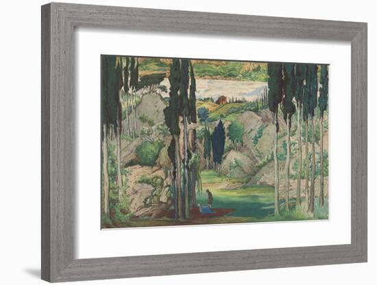 Set design for Act I from Daphnis and Chloe, 1912-Leon Bakst-Framed Premium Giclee Print