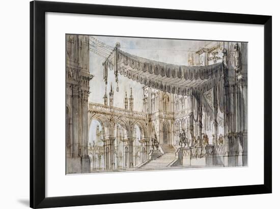 Set Design for Fifth Scene of Gabriella Di Vergy, Opera by Gaetano Donizetti-null-Framed Giclee Print