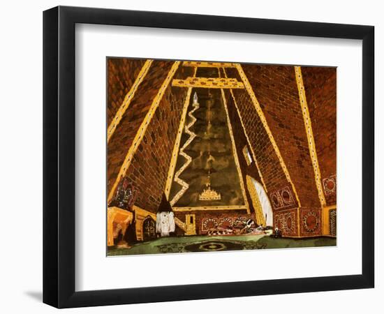 Set Design for Thamar, Ballet by Mily Balakirev, 1912-Leon Bakst-Framed Giclee Print