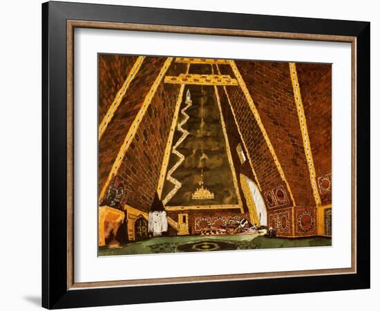 Set Design for Thamar, Ballet by Mily Balakirev, 1912-Leon Bakst-Framed Giclee Print