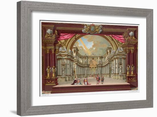 Set Design for the Theatre at Versailles (Colour Litho)-French-Framed Giclee Print