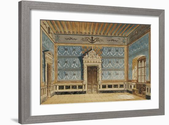Set Design Sketch for Don Giovanni or the Rake Punish'D, Consortium, Interior of Court-null-Framed Giclee Print