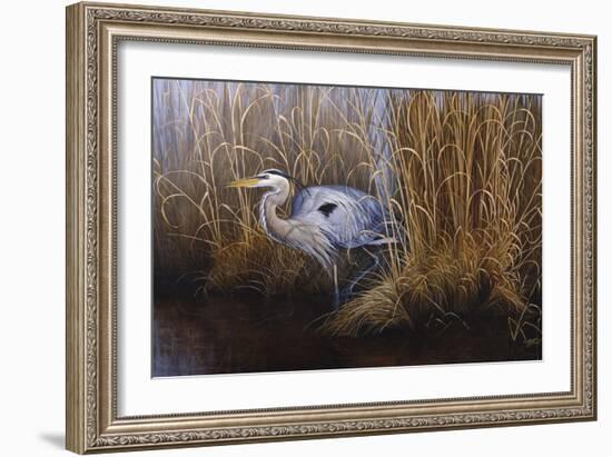 Set in Gold - Great Blue Heron-Wilhelm Goebel-Framed Giclee Print