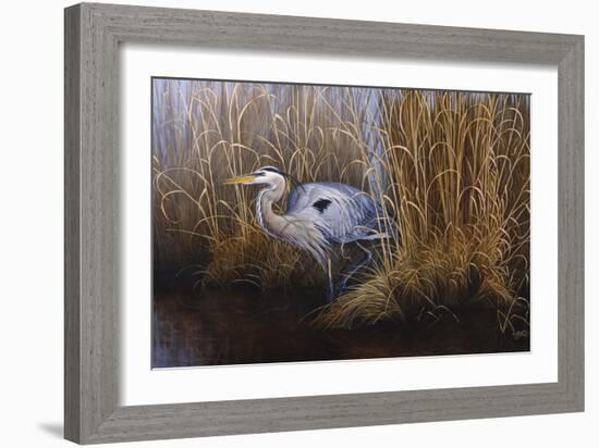 Set in Gold - Great Blue Heron-Wilhelm Goebel-Framed Giclee Print