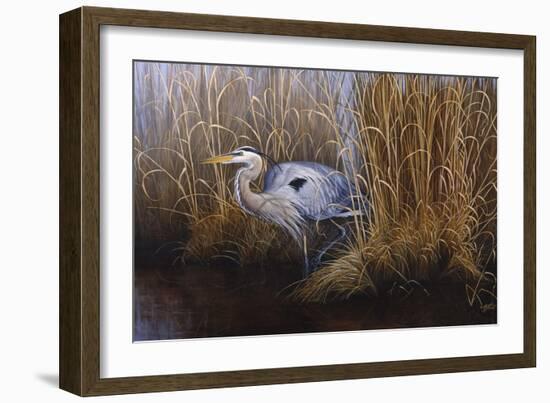 Set in Gold - Great Blue Heron-Wilhelm Goebel-Framed Giclee Print