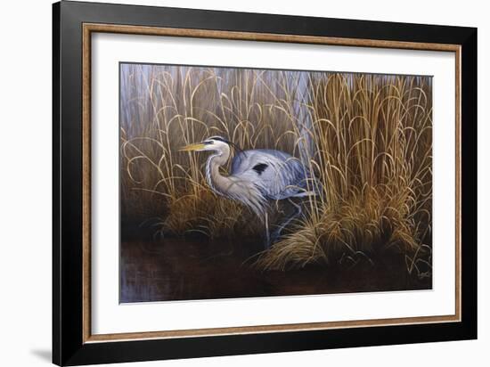 Set in Gold - Great Blue Heron-Wilhelm Goebel-Framed Giclee Print