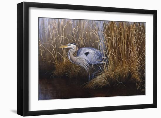 Set in Gold - Great Blue Heron-Wilhelm Goebel-Framed Giclee Print