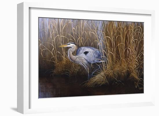 Set in Gold - Great Blue Heron-Wilhelm Goebel-Framed Giclee Print