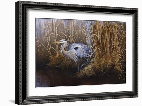 Set in Gold - Great Blue Heron-Wilhelm Goebel-Framed Giclee Print