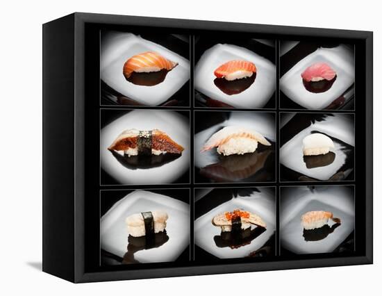 Set Of 9 Different Nigirizushi (Sushi)-Lev4-Framed Stretched Canvas