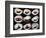 Set Of 9 Different Nigirizushi (Sushi)-Lev4-Framed Art Print