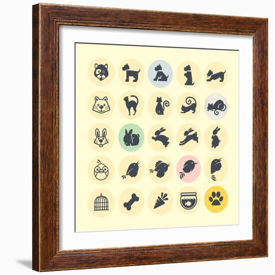 Set of Animal Icons-PureSolution-Framed Art Print