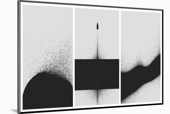 Set of Black and White Backgrounds with Dust Explosion and Particle Spraying-Maxger-Mounted Photographic Print