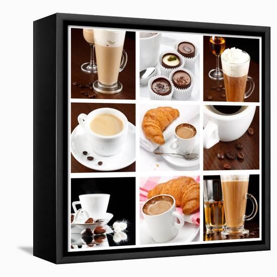 Set Of Coffee Drinks-maksheb-Framed Stretched Canvas