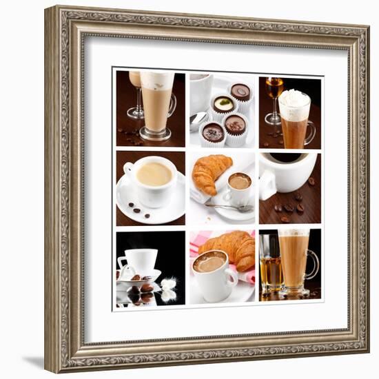 Set Of Coffee Drinks-maksheb-Framed Art Print