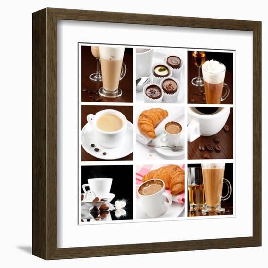 Set Of Coffee Drinks-maksheb-Framed Art Print