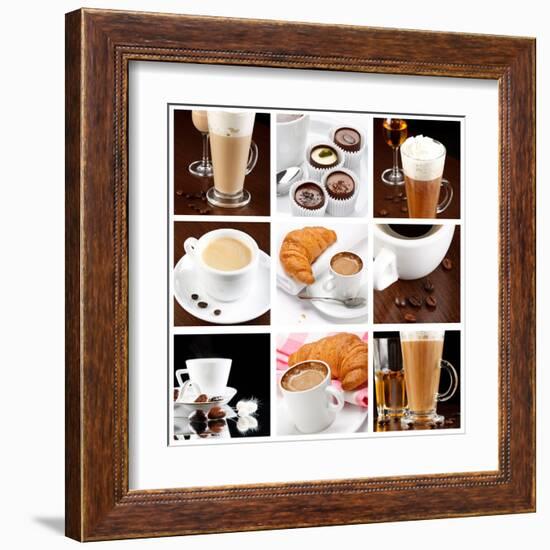 Set Of Coffee Drinks-maksheb-Framed Art Print