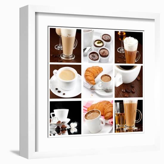 Set Of Coffee Drinks-maksheb-Framed Art Print