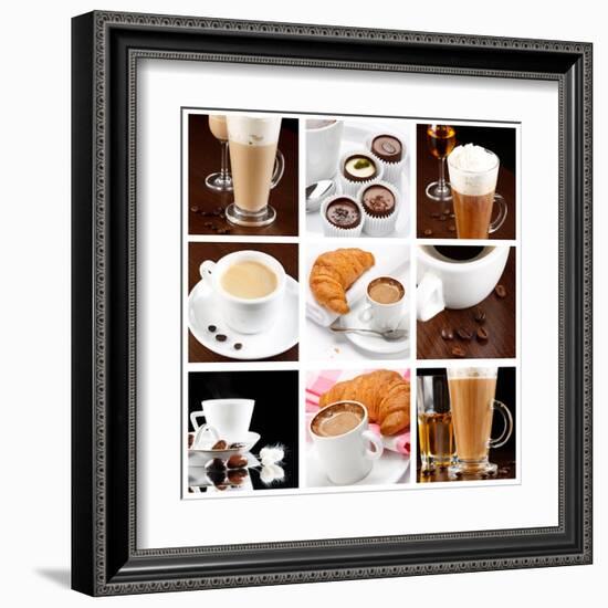 Set Of Coffee Drinks-maksheb-Framed Art Print