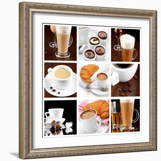Set Of Coffee Drinks-maksheb-Framed Art Print