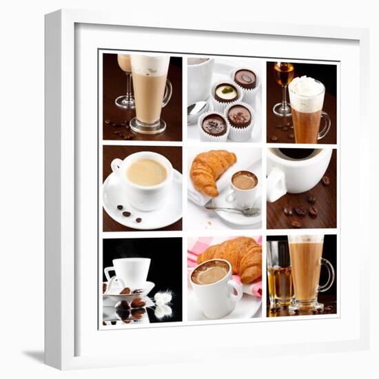 Set Of Coffee Drinks-maksheb-Framed Art Print