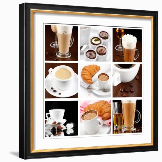 Set Of Coffee Drinks-maksheb-Framed Art Print