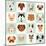 Set of Cute Dogs Icons Vector Flat Illustrations-coffeee_in-Mounted Art Print