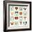 Set of Cute Dogs Icons Vector Flat Illustrations-coffeee_in-Framed Art Print