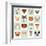 Set of Cute Dogs Icons Vector Flat Illustrations-coffeee_in-Framed Art Print