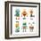 Set Of Cute Vintage Robots-Marish-Framed Art Print